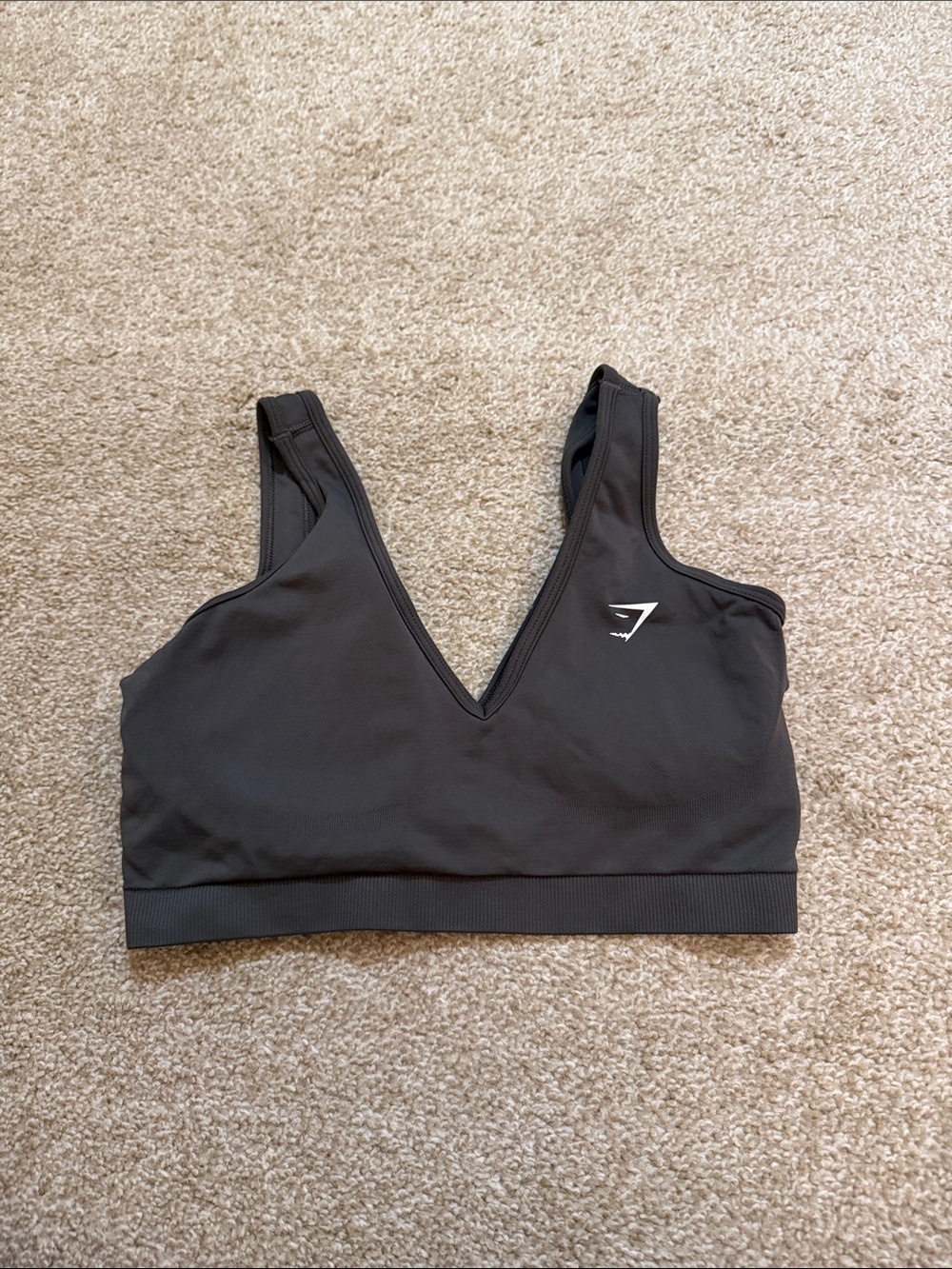 Gymshark Black V-Neck Seamless Sports Bra